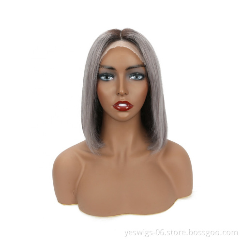 Cheap Selling Colorful Short Bob With Baby Hair 13x4 Transparent Swiss Lace Front Wig 1B 613 Pink Blue Grey Purpler Lace Wig